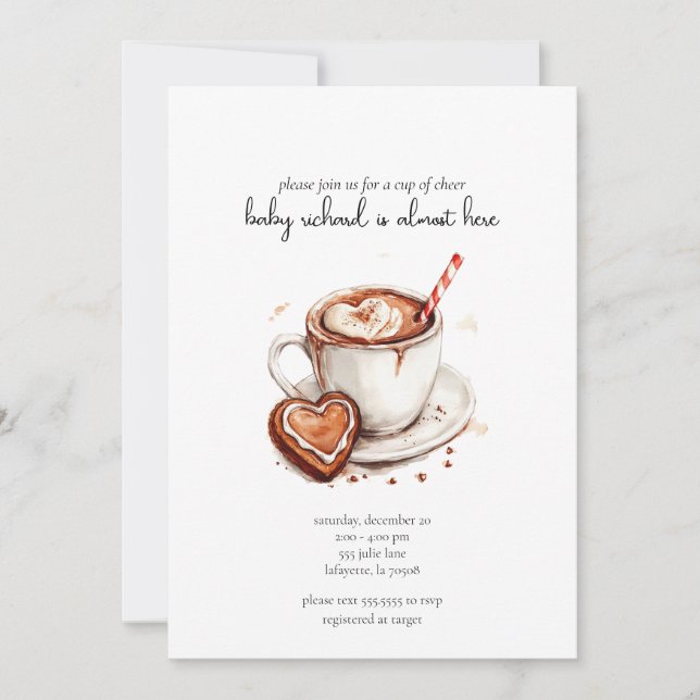 Coupe de Noël de Baby shower de joie Invitation (Devant)