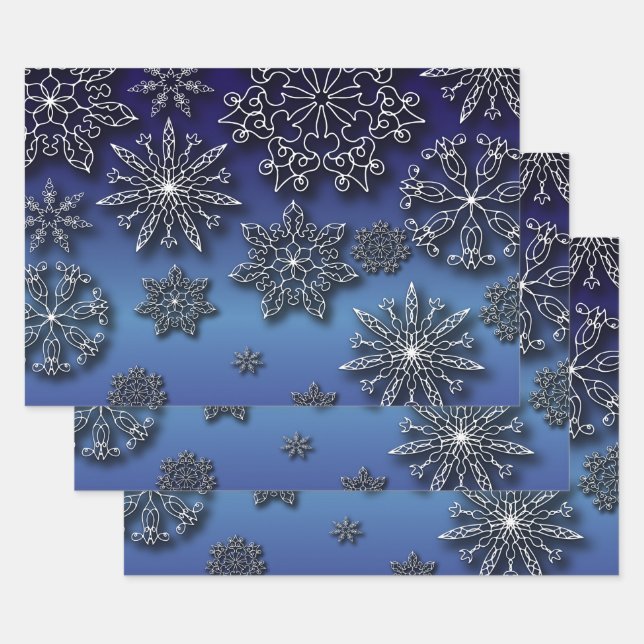 Coupe de papier blanc d'hiver Flammes de neige sur (Lot)