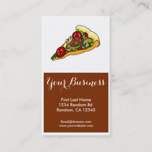 Coupe de pizza colorée cartes de visite personnali