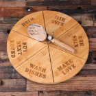 Coupe de pizza unique et planche à découper gravée