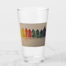 Coupe de verre Arbre à pin arc-en-ciel