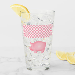 Coupe de verre de porc rose