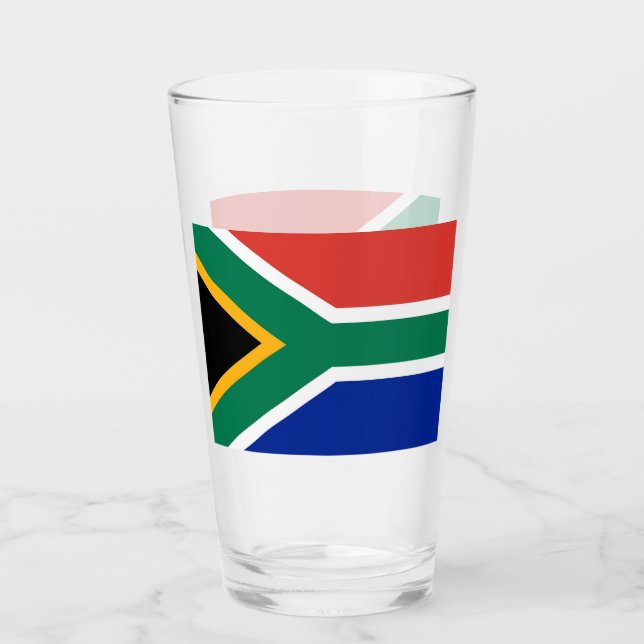 Coupe de verre patriotique avec drapeau d'Afrique  (Devant)