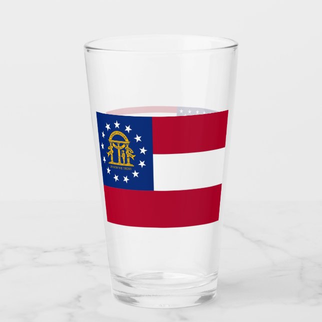 Coupe de verre patriotique avec drapeau de la Géor (Devant)