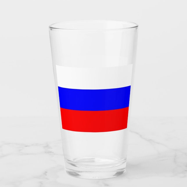 Coupe de verre patriotique avec drapeau de la Russ (Devant)