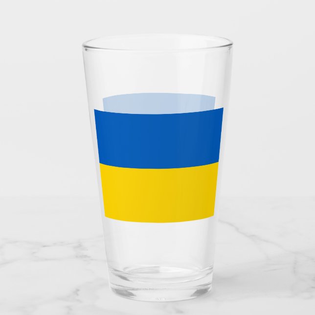 Coupe de verre patriotique avec drapeau de l'Ukrai (Devant)