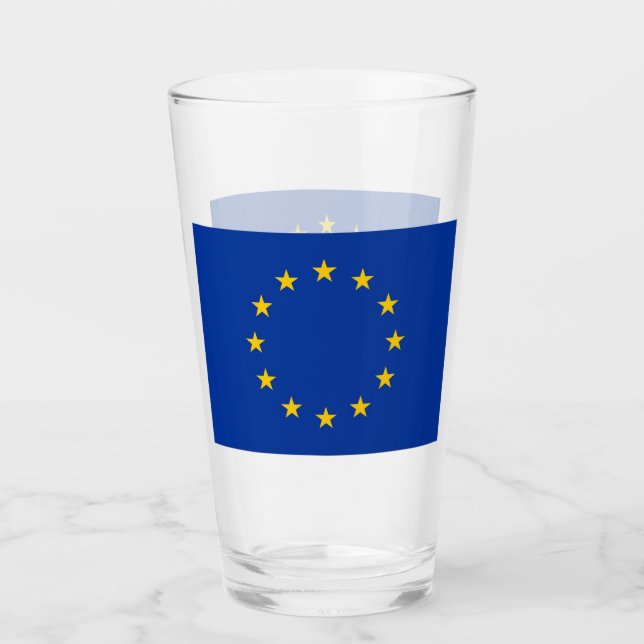 Coupe de verre patriotique avec drapeau de l'Union (Devant)