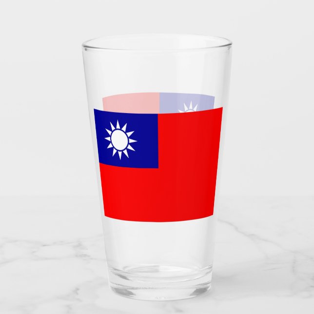 Coupe de verre patriotique avec drapeau de Taïwan (Devant)