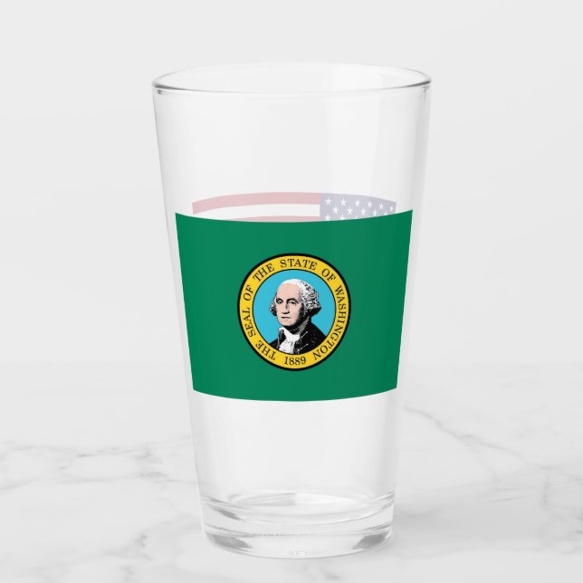 Coupe de verre patriotique avec drapeau de Washing (Devant)