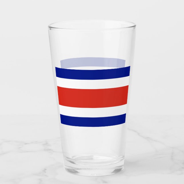 Coupe de verre patriotique avec drapeau du Costa R (Devant)