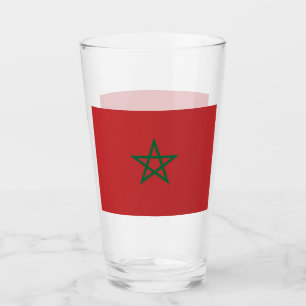 Coupe de verre patriotique avec drapeau du Maroc