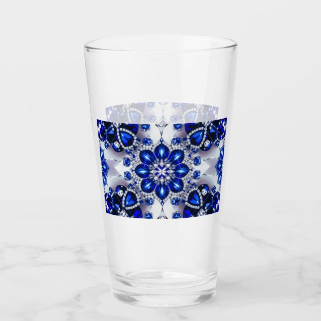Coupe en verre aux couleurs Bleues Blances (Devant)