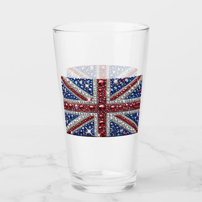 Coupe en verre aux couleurs britanniques (Devant)
