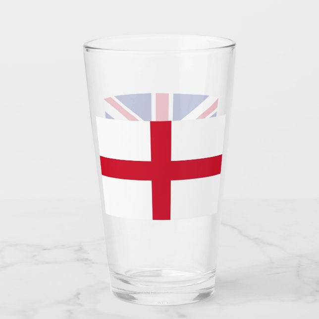 Coupe en verre patriotique avec drapeau d'Angleter (Devant)