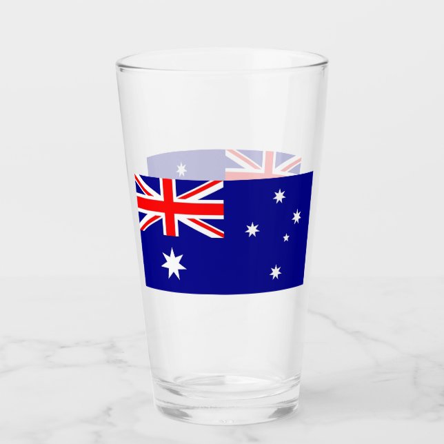 Coupe en verre patriotique avec drapeau d'Australi (Devant)