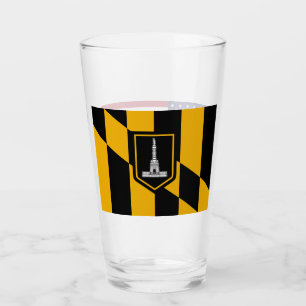 Coupe en verre patriotique avec drapeau de Baltimo