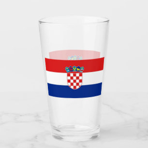 Coupe en verre patriotique avec drapeau de Croatie