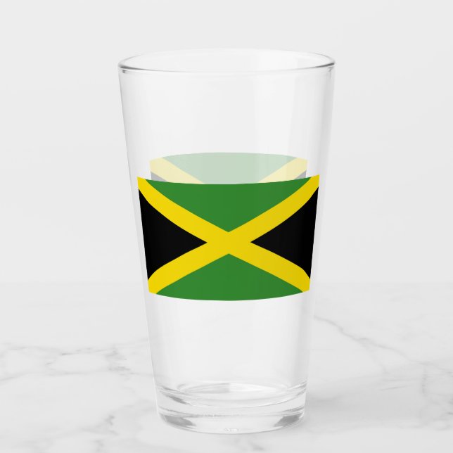 Coupe en verre patriotique avec drapeau de la Jama (Devant)