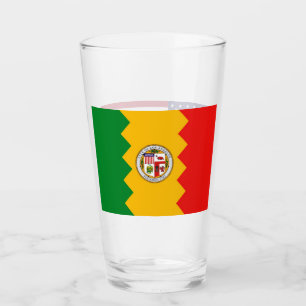 Coupe en verre patriotique avec drapeau de Los Ang