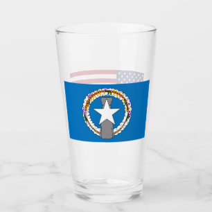 Coupe en verre patriotique avec drapeau de Mariana