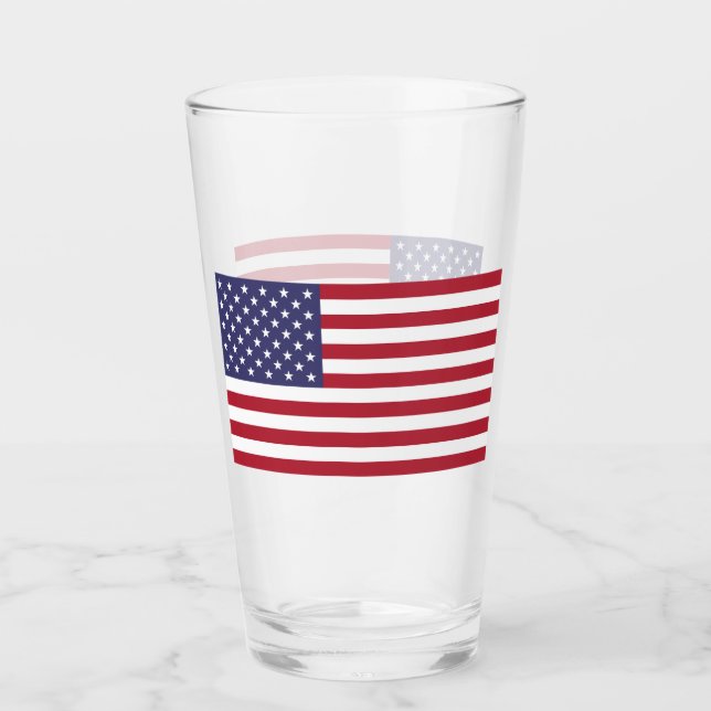 Coupe en verre patriotique avec drapeau des USA (Devant)
