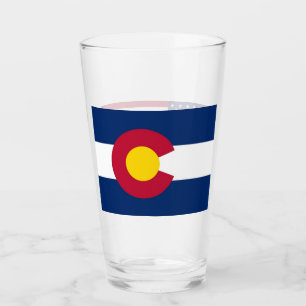 Coupe en verre patriotique avec drapeau du Colorad