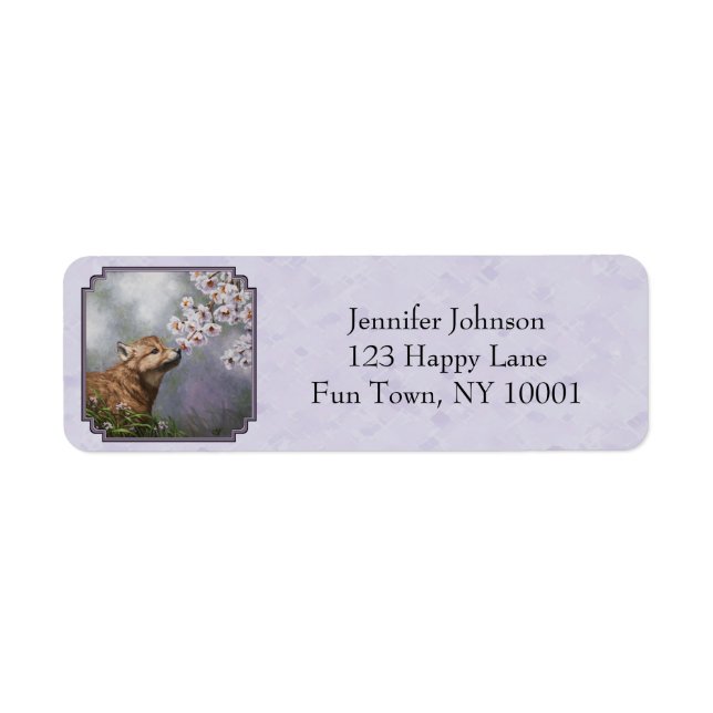 Coupe et fleurs de loup gris mignonne pour bébé (Devant)