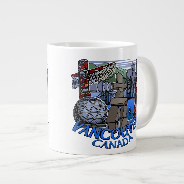 Coupe Jumbo Vancouver Coffee Mug Native Art Landma (Devant droit)