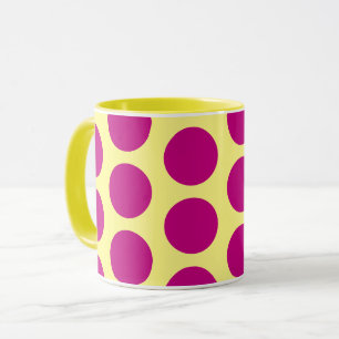 Coupe rose sur Poka Jaune Dot Art Mug