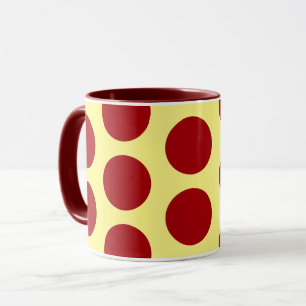 Coupe rouge sur Polka Jaune Dot Art Mug