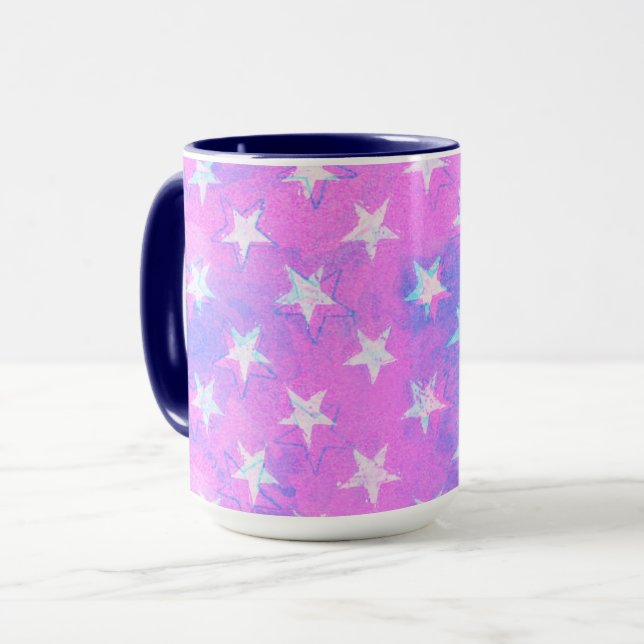 Coupe Space Mug Star Stars rose et violet (Devant gauche)
