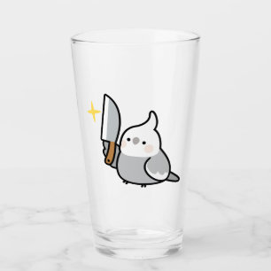 Coupe Stabby Cockatiel (Whiteface) de verre