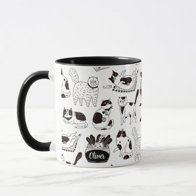 Coupe Tuxedo Cat Mug (Gauche)