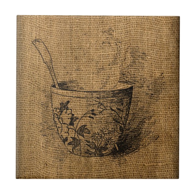 Coupe vintage de carreaux de thé (Devant)