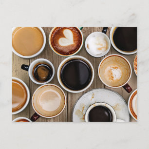 Coupes de café de la carte postale Photo Overhead