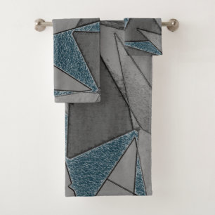 Coupes triangulaires gris avec des pièces bleues f
