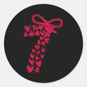Couple 7 67 - Cute Six Seven Hearts Matching 67 Va Classic Round Sticker