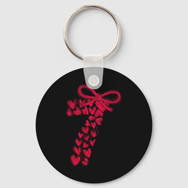 Couple 7 67 - Cute Six Seven Hearts Matching 67 Va Keychain (Front)