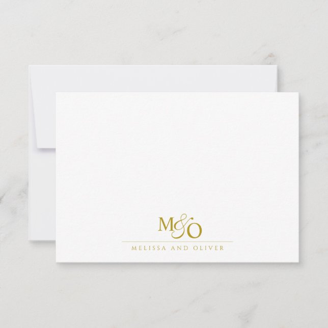 Couple Ampersand Monogram Gold Card (Front)