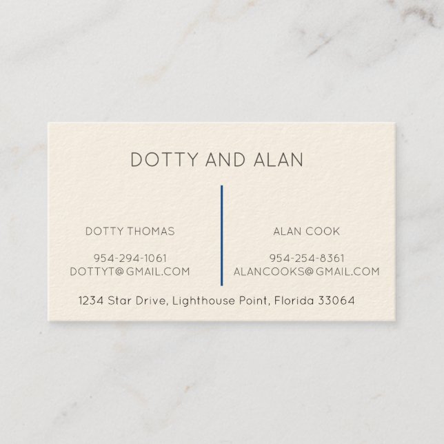 Couple appel personnel / Carte de visite (Devant)