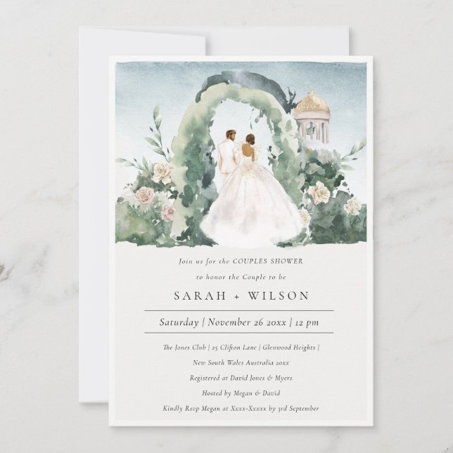 Couple Arc Floral Botanique Couples Invitation de  (Devant)