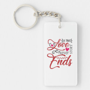 Couple Art A True Love Story Never End Keychain