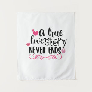 Couple Art A True Love Story Never Ends Tapestry
