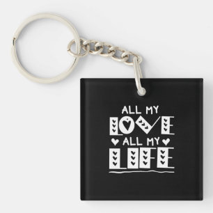 Couple Art All My Love All My Life Keychain