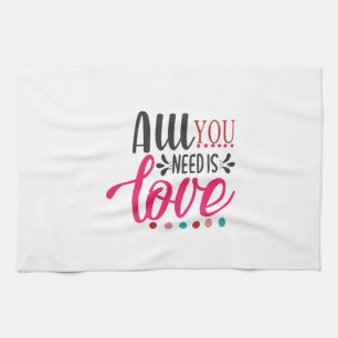 Couple Art All You Need Is Love Kitchen Towel