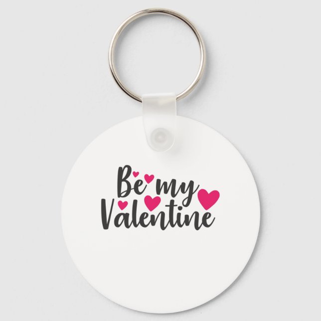 Couple Art Be My Valentine Keychain (Front)