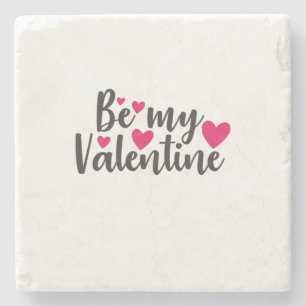 Couple Art Be My Valentine Stone Coaster