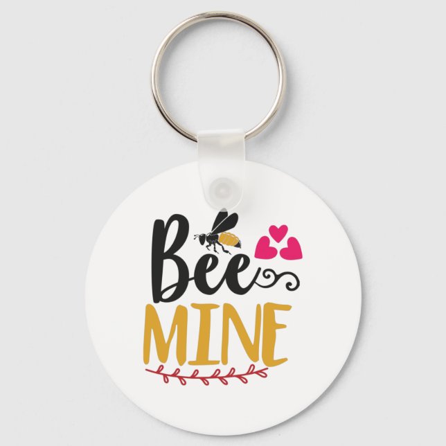 Couple Art Bee Mine Keychain (Front)