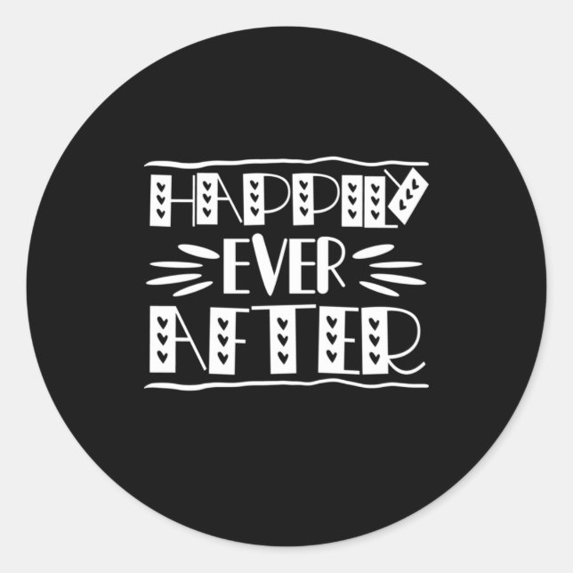 Couple Art Happily Ever After Classic Round Sticker (Front)