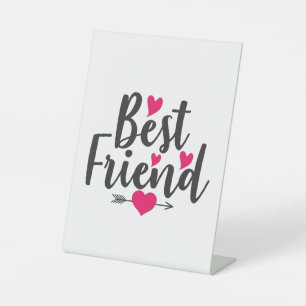 Couple Art Heart Best Friend Pedestal Sign